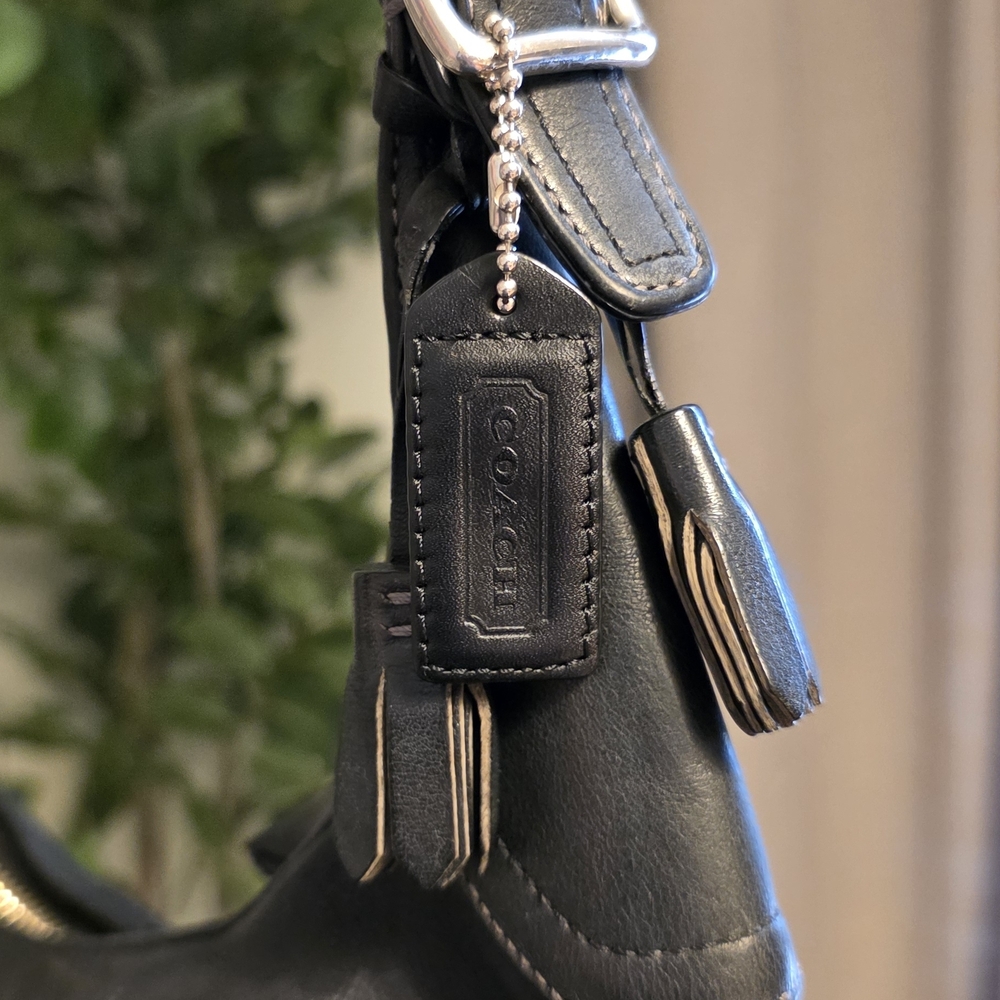 Coach Hamilton Hobo Black Leather Shoulder Bag F10280 - Picture 4 of 10